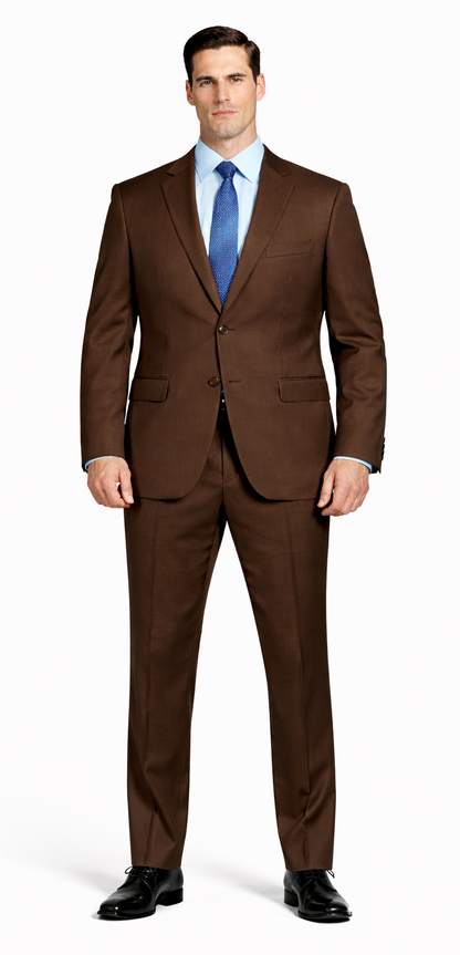Mantoni Brown Two-Button Wool Suit - Image 7