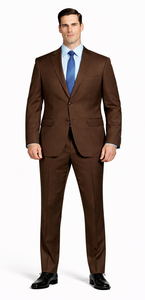 Mantoni Brown Two-Button Wool Suit