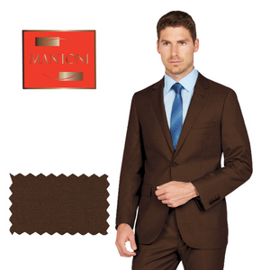 Mantoni Brown Two-Button Wool Suit
