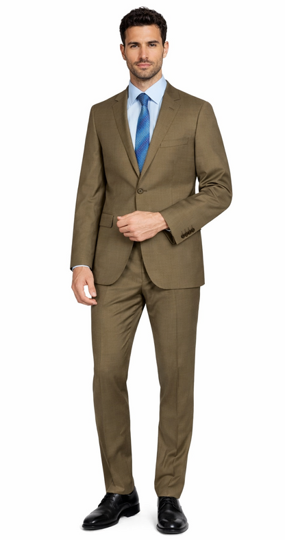 Mantoni Camel or Taupe Two-button Wool Suit - Image 2