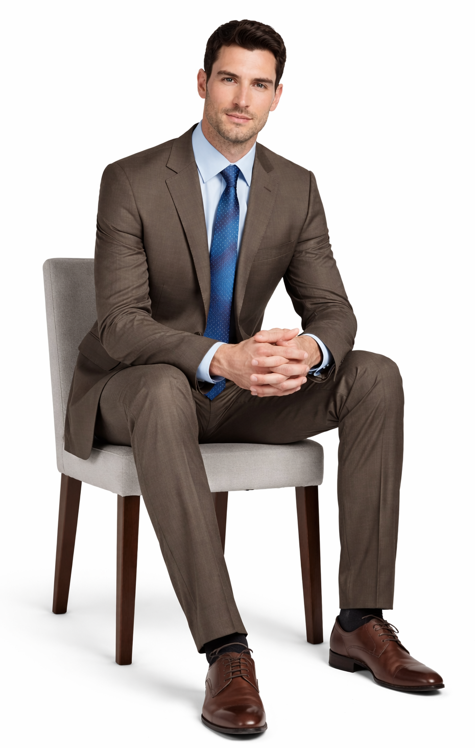 Mantoni Camel or Taupe Two-button Wool Suit - Image 4