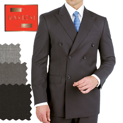 Mantoni Double-Breast Black, Grey, or Navy Wool Suit - Image 11