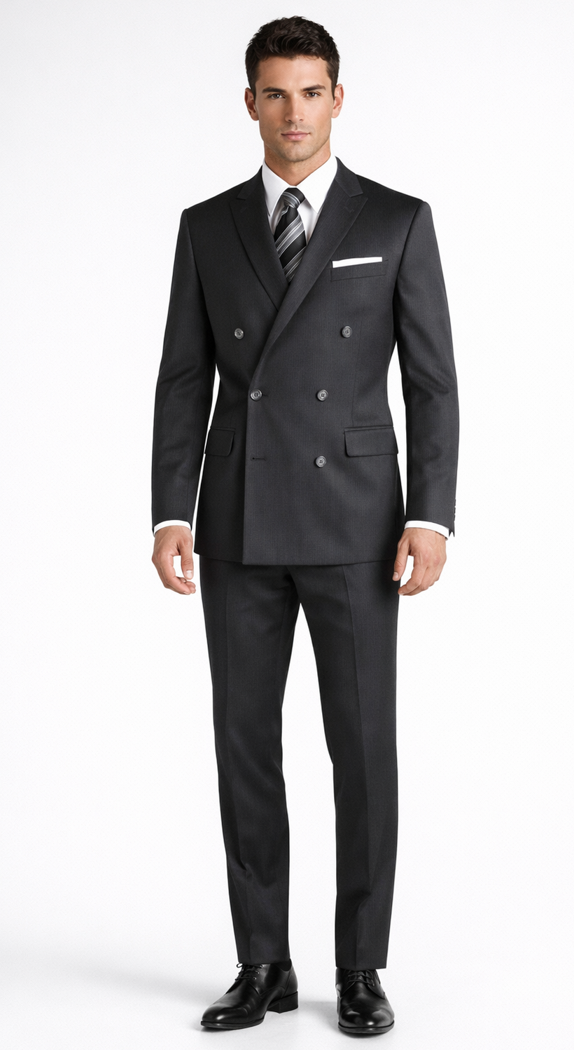 Mantoni Suit - Signature Menswear Wool Fabric SuitsOutlet - Brand Men's patterned Black 2-button Suit  - High End Suits - High Quality Suits main image 1