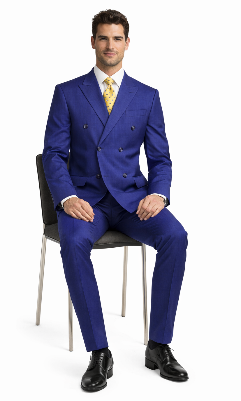 Mantoni Double-Breast Black, Grey, or Navy Wool Suit - Image 9