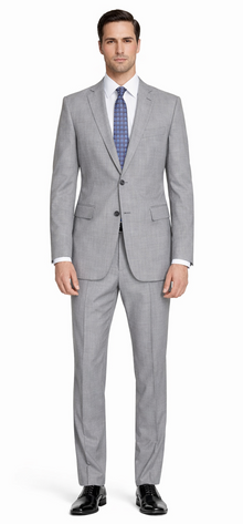 Mantoni Lt. Gray Two-button Wool Suit in Modern or Slim-Fit