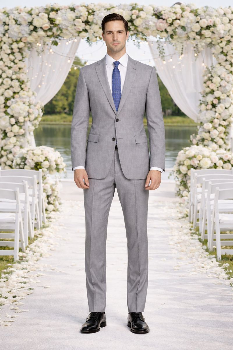 Mantoni Lt. Gray Two-button Wool Suit in Modern or Slim-Fit - Image 5