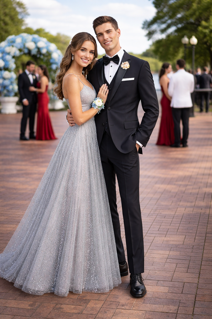 Mens Tiglio Black Tuxedo – Classic Formal Dinner Suit for Wedding, Prom and Black Tie Events