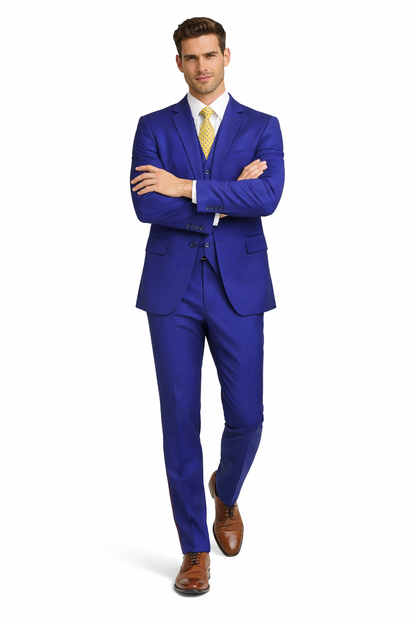 Mens Tiglio French Blue Suit – Stylish Blue Suit for Wedding, Business and Formal Wear Modern Fit