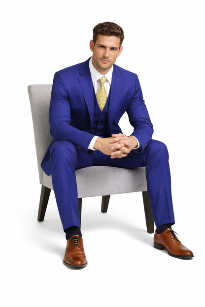 Mens Tiglio French Blue Suit – Stylish Blue Suit for Wedding, Business and Formal Wear Modern Fit
