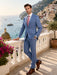 Mens Light Blue Suit Tiglio – Slim Fit Formal Suit for Summer and Weddings