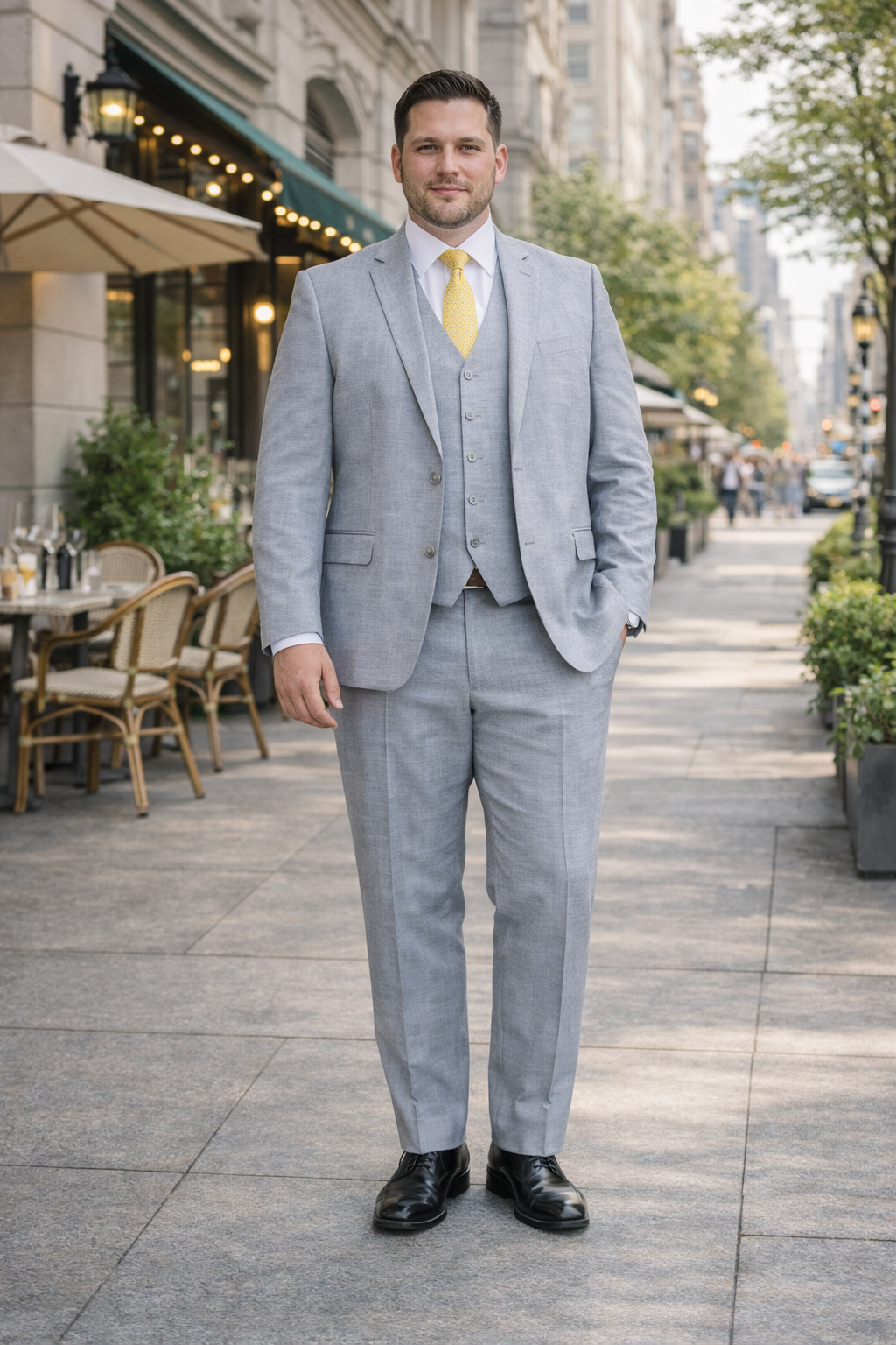 Tiglio Light Gray Suit for Men – Elegant Wedding and Business Formal Suit Modern Fit