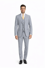 Tiglio Light Gray Suit for Men – Elegant Wedding and Business Formal Suit Modern Fit