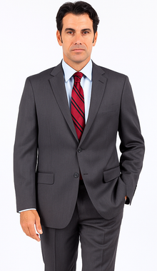 Mantoni Suit - Signature Menswear Wool Fabric SuitsOutlet - Brand Men's Grey 2-button Suit  - High End Suits - High Quality Suits