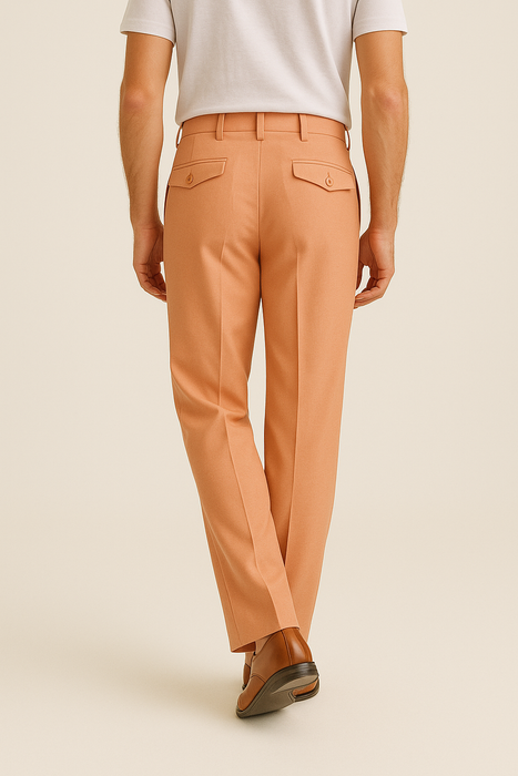 Tiglio Luxe Creamsicle Semi-Wide Leg Wool Marbella Dress Pants TL4013