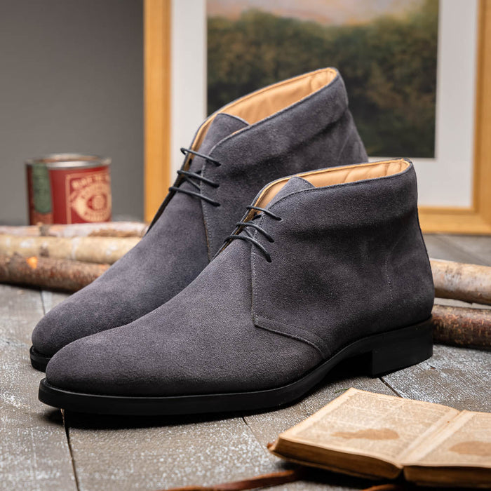 Zelli Marco Italian Suede Chukka Boots in Grey | Luxury Footwear