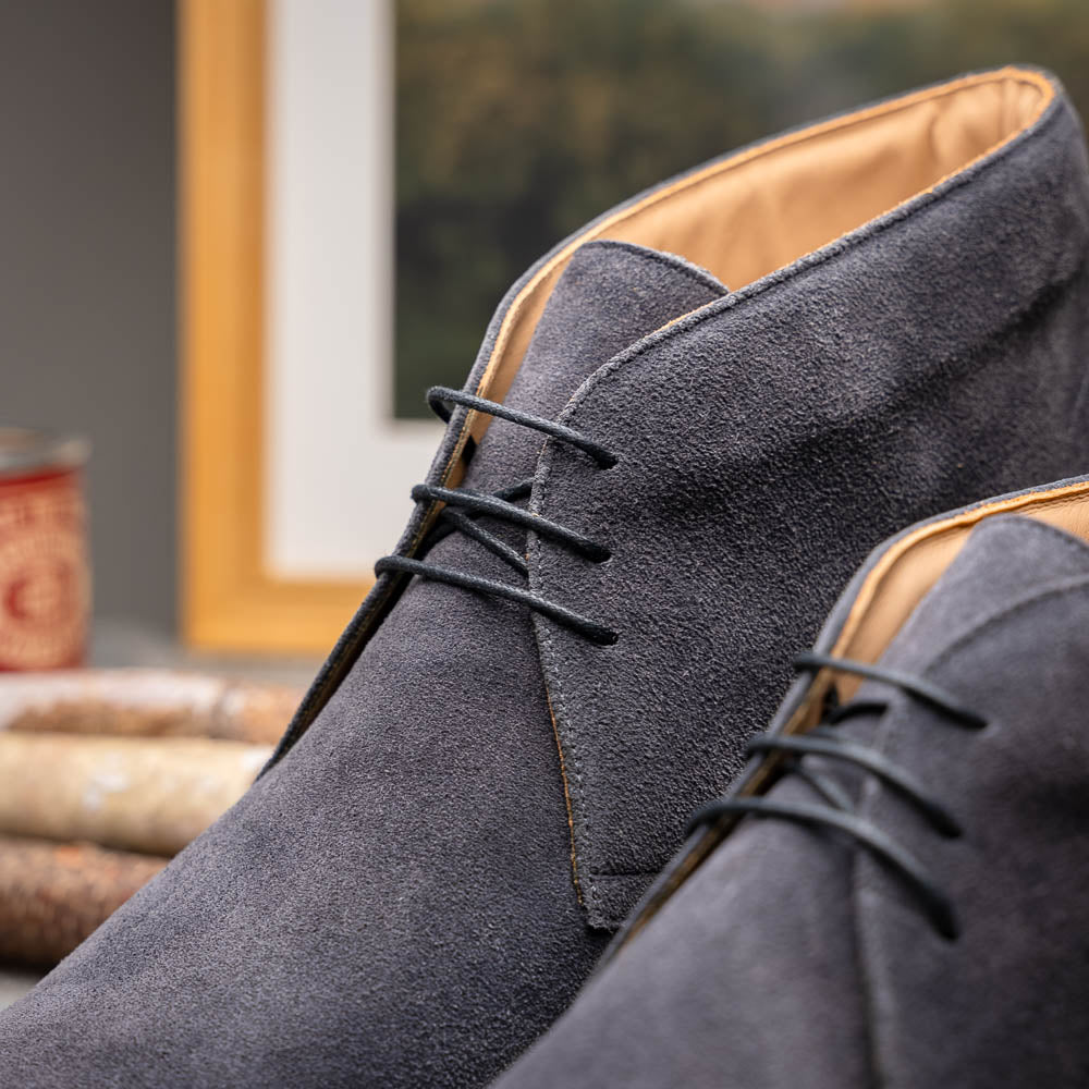 Zelli Marco Italian Suede Chukka Boots in Grey | Luxury Footwear