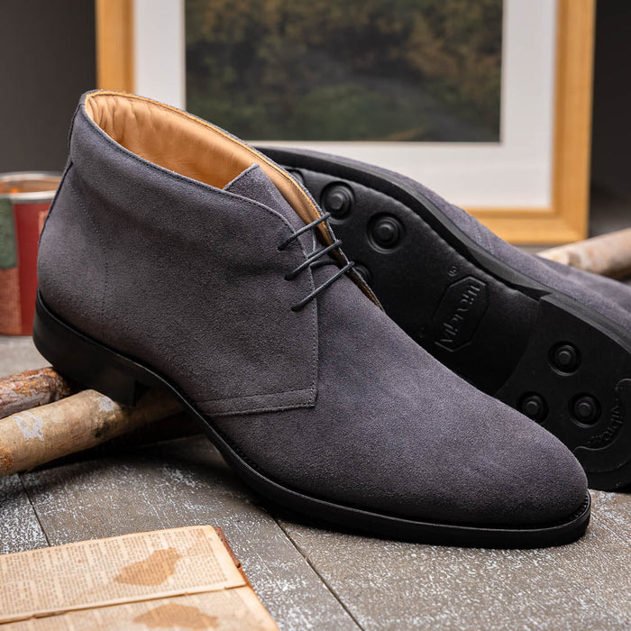 Zelli Marco Italian Suede Chukka Boots in Grey | Luxury Footwear