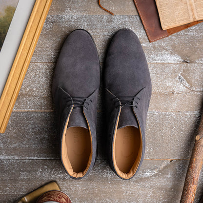 Zelli Marco Italian Suede Chukka Boots in Grey | Luxury Footwear