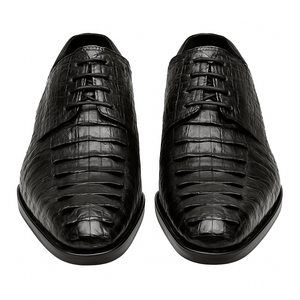 Marco Di Milano Cancun Black Caiman Crocodile Derby Shoes