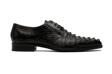 Marco Di Milano Cancun Black Caiman Crocodile Derby Shoes