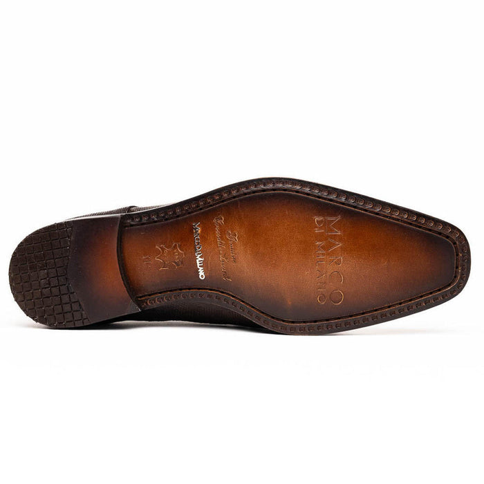 Marco Di Milano Men's Brown Caiman Lizard Derby Shoes Toluca