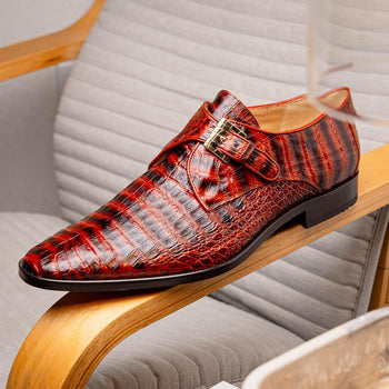 Marco Di Milano Mens Cognac Caiman Gator Dress Shoes Rovigo - Image 2