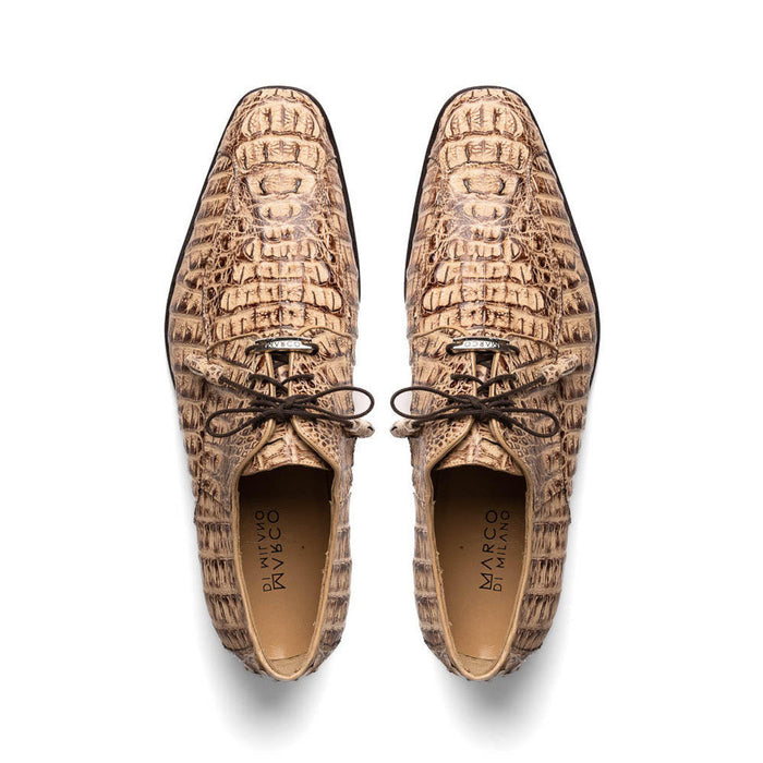 Marco Di Milano Mens Rustic Tan Caiman Gator Derby Apricena