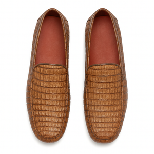 Marco Di Milano Remo Washed Brown Caiman Crocodile Driving Shoes