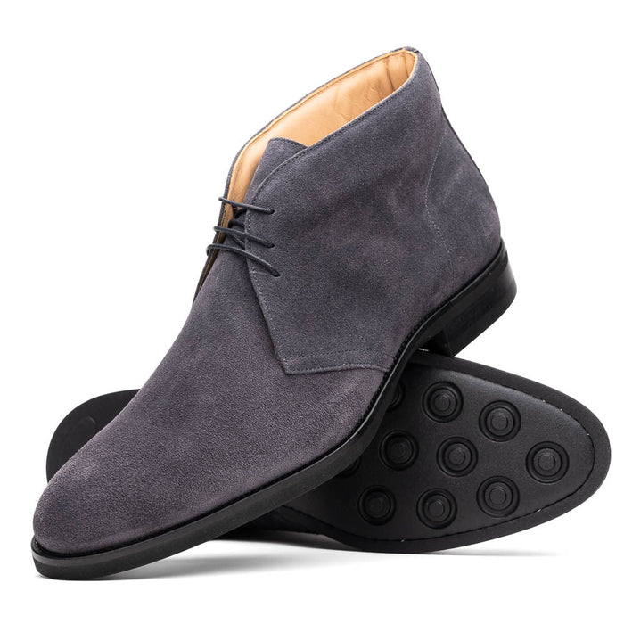 Zelli Marco Italian Suede Chukka Boots in Grey | Luxury Footwear