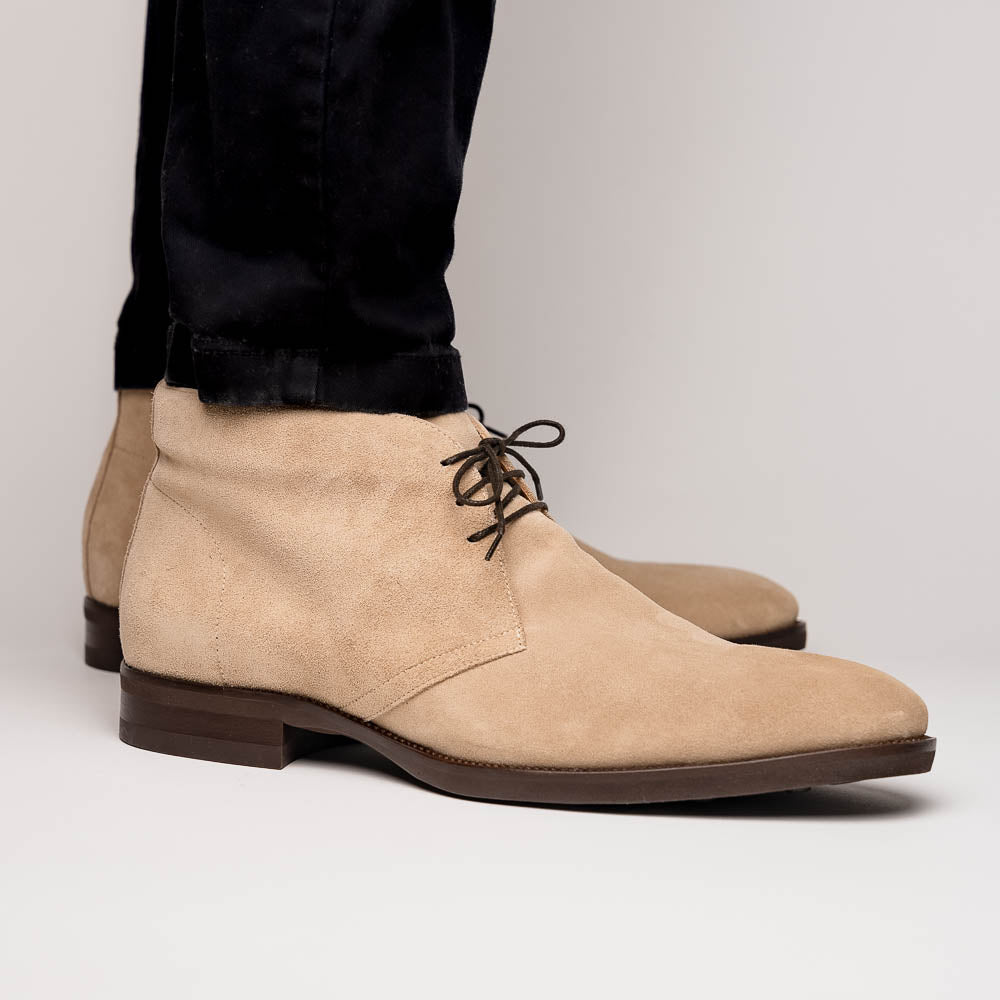 Zelli Marco Italian Suede Chukka Boots in Sand | Luxury Comfort