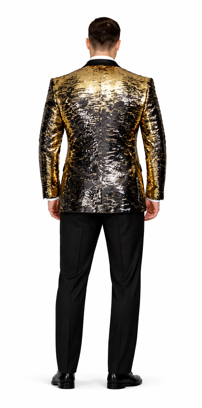 Men’s Mardi Gras Sport Coat in Black and Gold