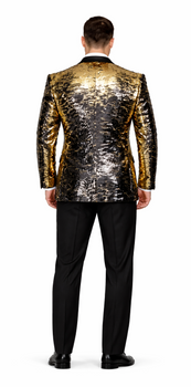 Men’s Mardi Gras Sport Coat in Black and Gold
