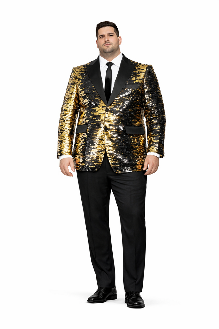 Men’s Mardi Gras Sport Coat in Black and Gold