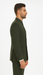 Marriage Groom Wedding Indian Nehru Suit Jacket Mens Blazer Olive (Jacket + Pants)