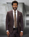 Statement Men's 2-Piece Big & Tall 100% Wool Fashion Suit – Textured Plaid Pattern
