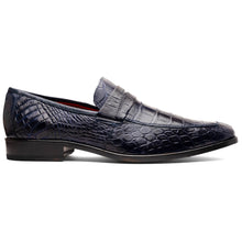Marco Di Milano Matteo Navy Alligator Penny Loafer