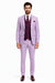 Statement Mens Modern Fit 3 Piece 100% Super 200s Wool Classic Windowpane Suit – Double Breasted Vest