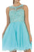 Quince Dama Dresses - Short Quinceanera Dresses in Color Aqua