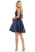 Quince Dama Dresses - Short Quinceanera Dresses in Color Navy
