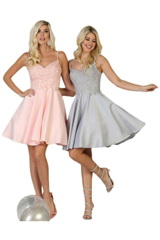 Quince Dama Dresses - Short Quinceanera Dresses in Color Blush