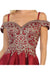 Quince Dama Dresses - Short Quinceanera Dresses in Color Burgundy