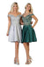 Quince Dama Dresses - Short Quinceanera Dresses in Color Silver