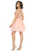 Quince Dama Dresses - Short Quinceanera Dresses in Color Blush