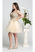 Quince Dama Dresses - Short Quinceanera Dresses in Color Champagne