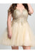 Quince Dama Dresses - Short Quinceanera Dresses in Color Champagne
