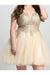 Quince Dama Dresses - Short Quinceanera Dresses in Color Champagne
