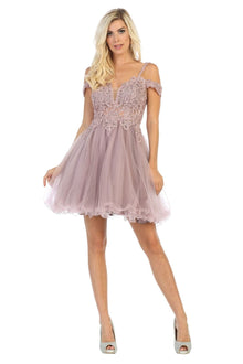 Quince Dama Dresses - Short Quinceanera Dresses in Color Mauve