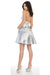 Quince Dama Dresses - Short Quinceanera Dresses in Color Silver