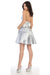 Quince Dama Dresses - Short Quinceanera Dresses in Color Silver