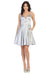 Quince Dama Dresses - Short Quinceanera Dresses in Color Silver